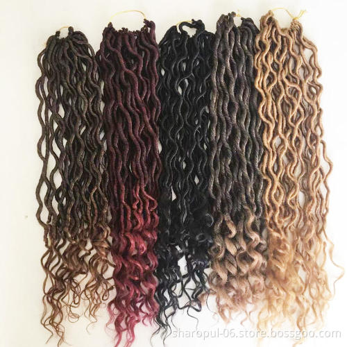 Ombre Faux Locs Crochet Braid Hair Extension Synthetic Braiding Hair For Black Woman